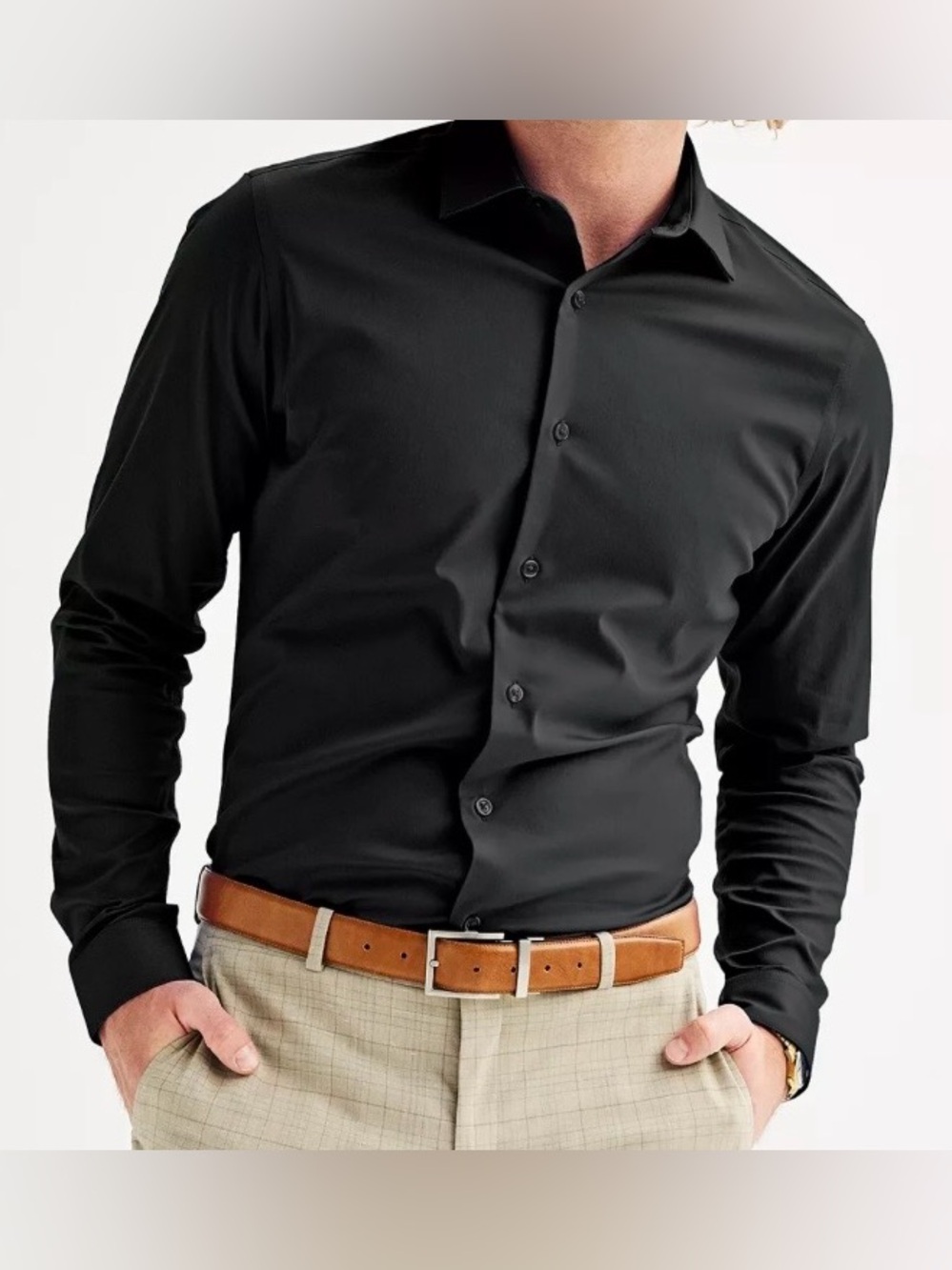 Slim Fit Apt. 9 Black Long-Sleeve Dress Shirt